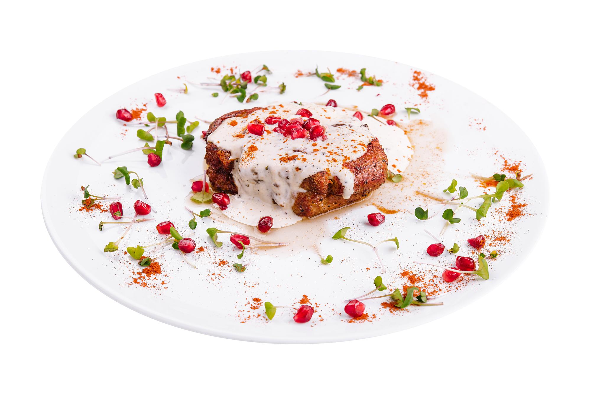 Rustic plated dessert with garnish
